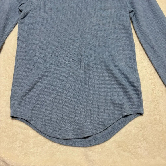 Hollister Mens 100% Cotton Waffle Knit Long‎ Sleeve Shirt XS Baby Blue - Picture 6 of 10